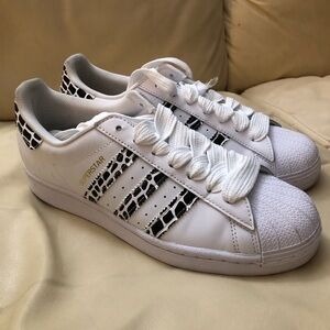 Adidas superstar black and white sneakers